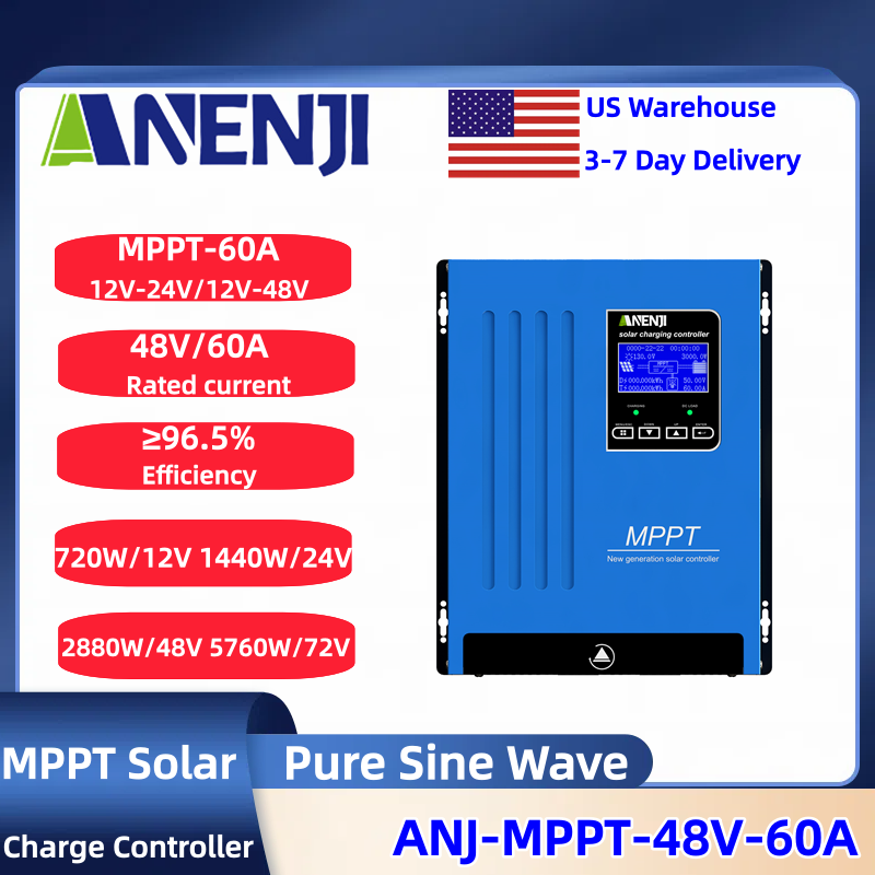 Mppt Charge Controller - ANENJI MPPT 100A 80A 60A Solar