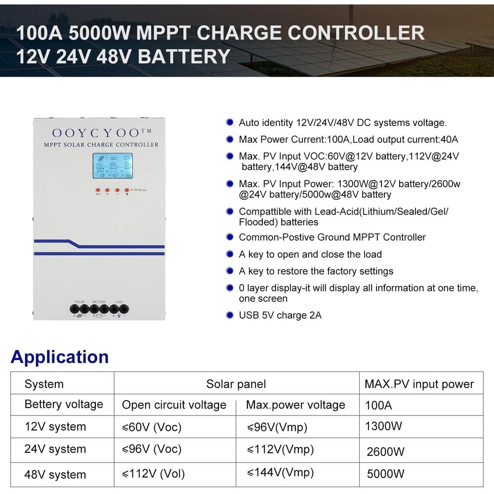 100 Amp MPPT Solar Charge Cont - Mppt Charge Controller 评论和价格